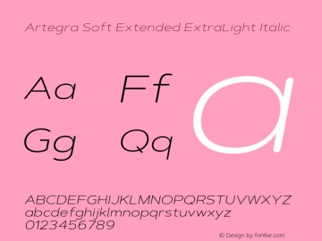 Artegra Soft Extended ExtraLight Italic 1.000图片样张