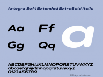 Artegra Soft Extended ExtraBold Italic 1.000图片样张