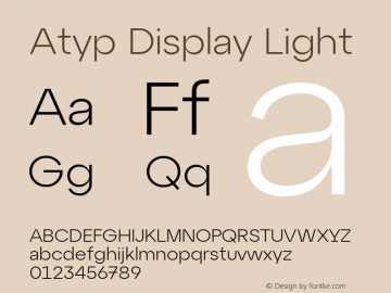 Atyp Display Light 1.000 Font Sample