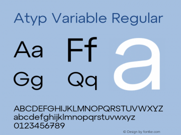 Atyp Variable 1.000 Font Sample