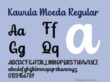 Kawula Moeda Version 1.00;January 8, 2021;FontCreator 11.5.0.2427 64-bit Font Sample