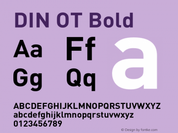 DINOT-Bold Version 7.504; 2005; Build 1001 Font Sample
