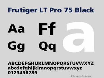 FrutigerLTPro-Black Version 1.000;PS 001.000;hotconv 1.0.38 Font Sample