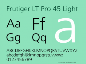 FrutigerLTPro-Light Version 1.000;PS 001.000;hotconv 1.0.38图片样张