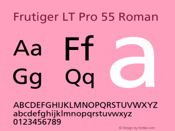 FrutigerLTPro-Roman Version 1.000;PS 001.000;hotconv 1.0.38 Font Sample