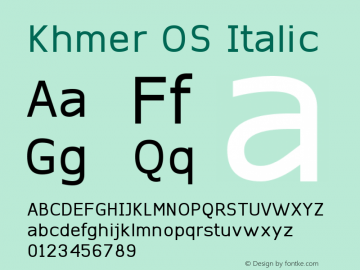 Khmer OS Italic Version 1.60 2004图片样张