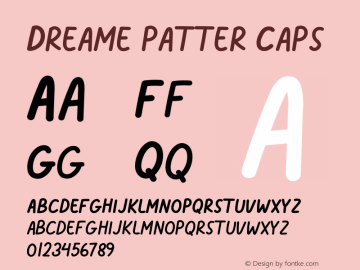 Dreame patter Caps Version 1.00;January 14, 2021;FontCreator 11.5.0.2430 64-bit图片样张