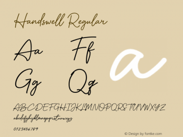 Handswell Version 001.000 Font Sample