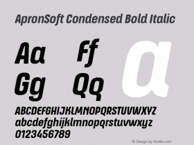 ApronSoft Condensed Bold Italic 1.000图片样张