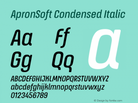 ApronSoft Condensed Italic 1.000图片样张