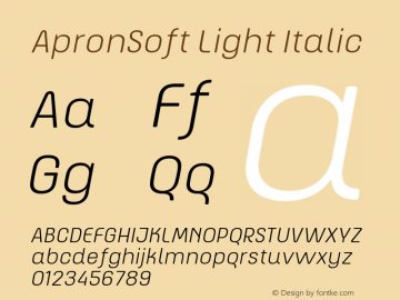 ApronSoft Light Italic 1.000图片样张