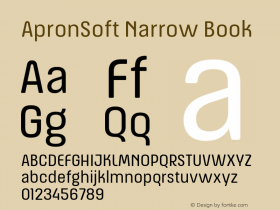 ApronSoft Narrow Book 1.000 Font Sample