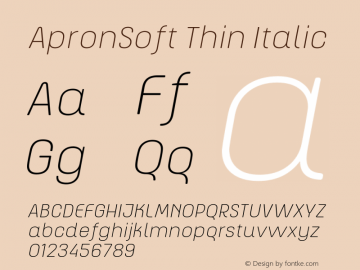 ApronSoft Thin Italic 1.000图片样张
