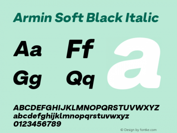 Armin Soft Black Italic 1.001图片样张