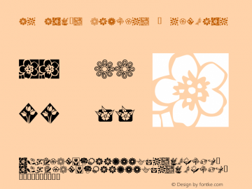 KR Kat's Flowers 2 Regular Macromedia Fontographer 4.1 12/18/01图片样张