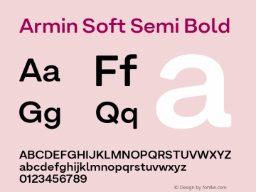Armin Soft Semi Bold 1.001 Font Sample