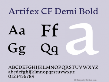 Artifex CF Demi Bold 1.400 Font Sample