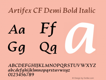 Artifex CF Demi Bold Italic 1.400 Font Sample