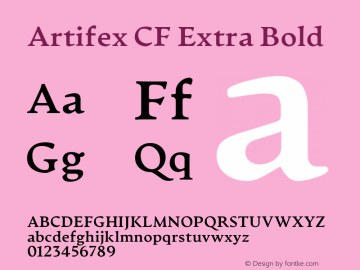 Artifex CF Extra Bold 1.400 Font Sample