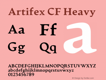 Artifex CF Heavy 1.400 Font Sample