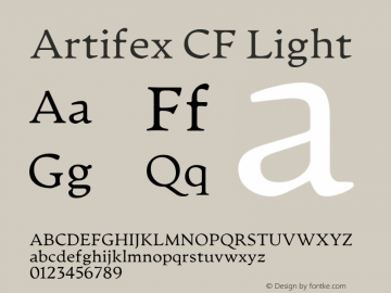 Artifex CF Light 1.400 Font Sample