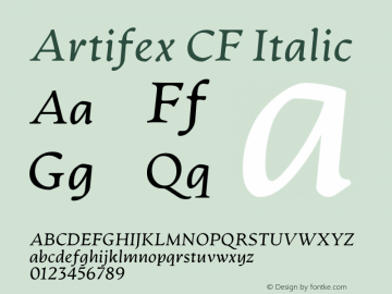 Artifex CF Italic 1.400 Font Sample