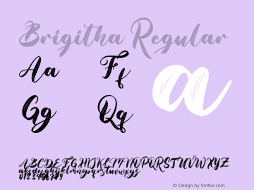 Brigitha Version 1.00;January 12, 2021;FontCreator 11.5.0.2430 64-bit Font Sample