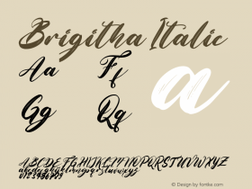 Brigitha Italic Version 1.00;January 12, 2021;FontCreator 11.5.0.2430 64-bit图片样张