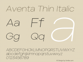 Aventa Thin Italic 1.003图片样张