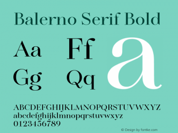 Balerno Serif Bold 1.000 Font Sample