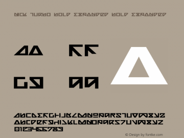 Nick Turbo Bold Expanded Bold Expanded 1 Font Sample