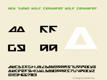 Nick Turbo Bold Expanded Bold Expanded 1 Font Sample