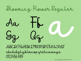 Blooming Flower Version 1.000 Font Sample