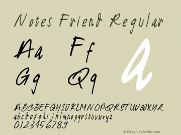 Notes Friend Version 1.00;January 10, 2021;FontCreator 12.0.0.2567 32-bit Font Sample