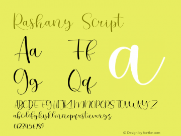 Rashany  Font Sample