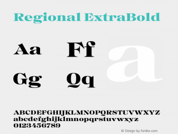Regional ExtraBold Version 1.000图片样张