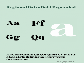 Regional ExtraBold Expanded Version 1.000图片样张