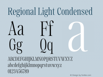 Regional Light Condensed Version 1.000图片样张