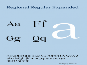 Regional Regular Expanded Version 1.000 Font Sample