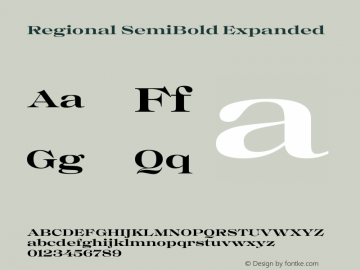 Regional SemiBold Expanded Version 1.000图片样张