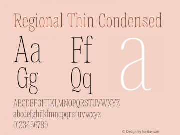 Regional Thin Condensed Version 1.000图片样张