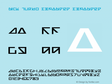 Nick Turbo Expanded Expanded 1 Font Sample