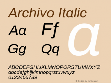 Archivo Italic Version 1.002图片样张