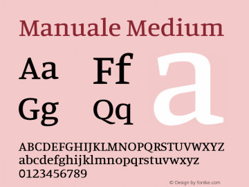 Manuale Medium Version 0.075 Font Sample