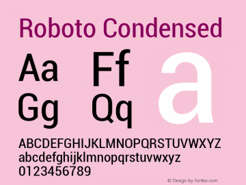 Roboto Condensed Version 1.00000; 2011图片样张