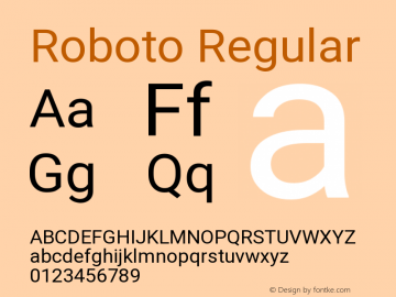 Roboto Version 2.132 Font Sample