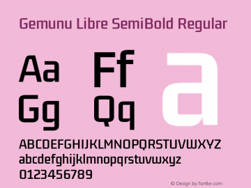 Gemunu Libre SemiBold Version 1.001 ; ttfautohint (v1.6)图片样张
