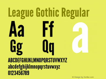 League Gothic Version 001.001 Font Sample
