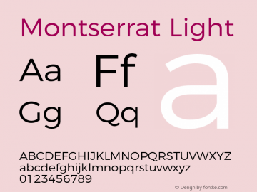 Montserrat Light Version 4.000图片样张