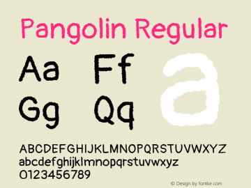Pangolin Regular Version 1.100 Font Sample